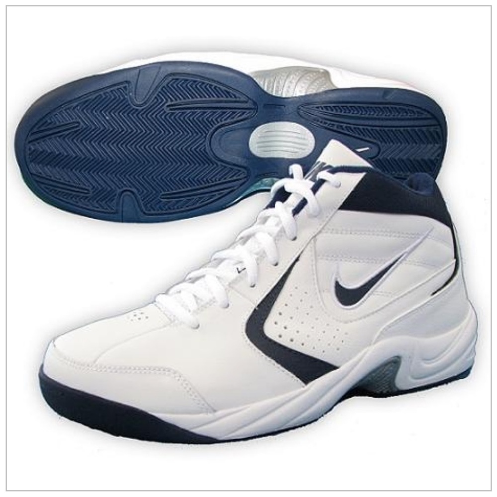 Nike The Overplay VI HighTop Basketball  Shoes Leather #315884-141 White Blue